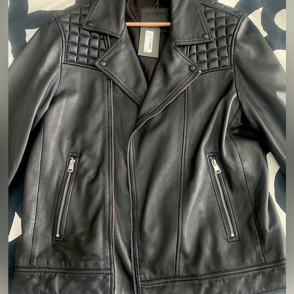New Allsaints Kana Leather Biker Jacket